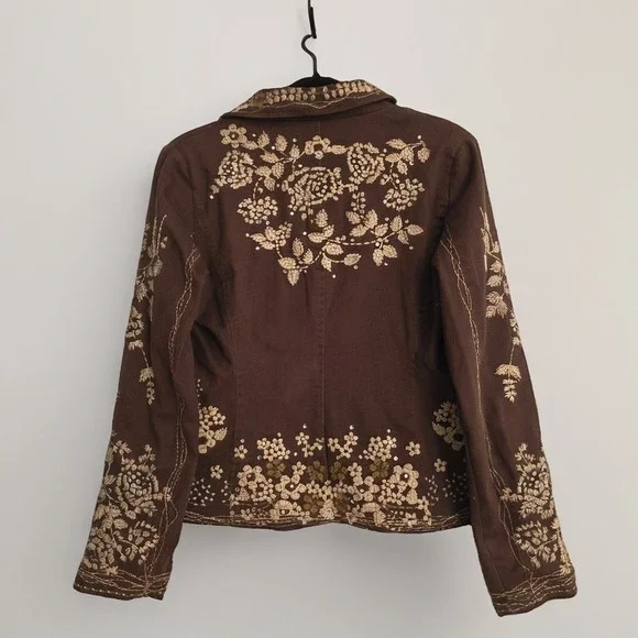 Paparazzi By Biz Embroidered Floral Jacket Size Medium - Picture 2 of 11